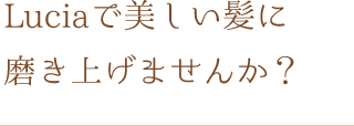 Luciaで美しい髪に磨き上げませんか？